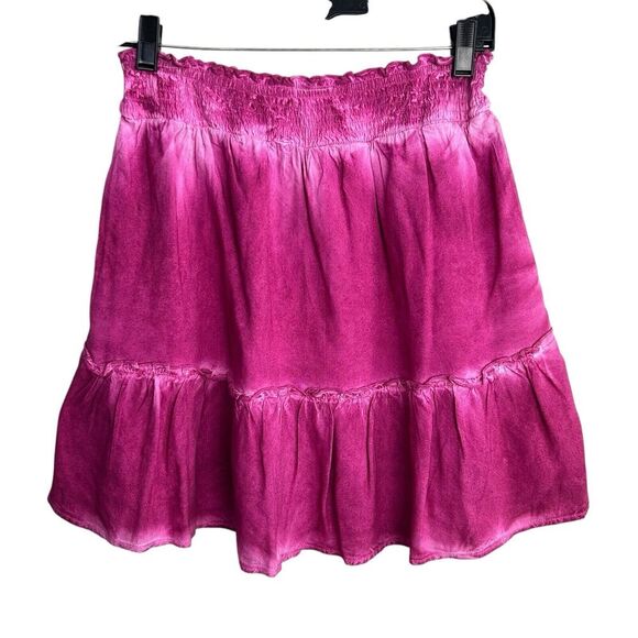 Antropologie Pilcro Mini Skirt Size XS Pink Tiered Giulia Tie Tassel Boho NEW - Picture 3 of 9